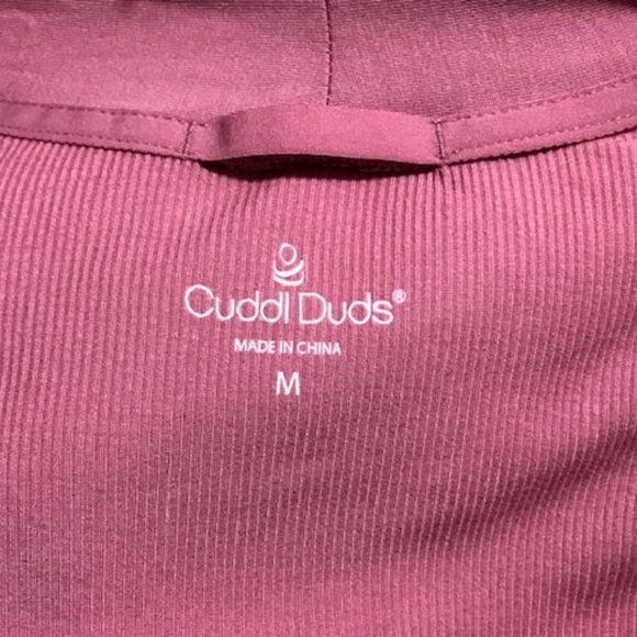 NWOT Cuddl Duds Pink Ribbed Knit High Slit Open Front Duster Cardigan - Picture 10 of 11